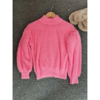 Dámský svetr Jednobarevný chlupatý svetr Barva: Růžová, Velikost: ONE SIZE