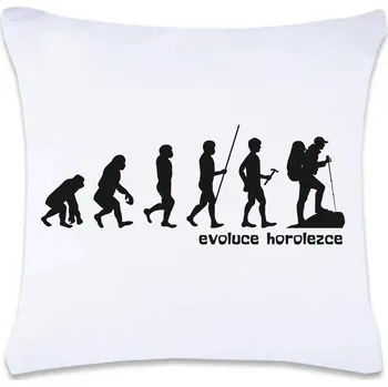 Dekorativní polštářek DOBRÝ TRIKO Polštář s potiskem 40 x 40 cm Evoluce turista Oboustranný tisk: NE