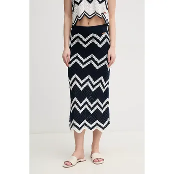 Dámská sukně Sukně Pepe Jeans OLLIE SKIRT tmavomodrá barva, midi, PL901205 59X, vel. M