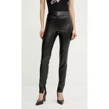 Dámské kalhoty Kalhoty Guess PRESCILLA dámské, černá barva, přiléhavé, high waist, W4BB18 WGIK0 W4BB18.WGIK0 99X, vel. S