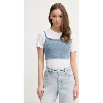 Džínový top Calvin Klein Jeans modrá barva, J20J225515 50J, vel. L