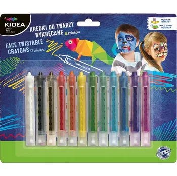 Pastelka Pastelky na malování na obličej Kidea, vytahovací, vícebarevné, 12 ks