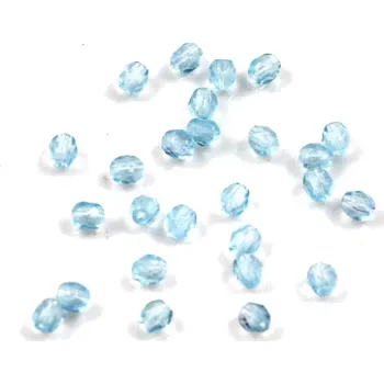 Korálek Akvamarínové korálky 3mm broušené – 60 ks