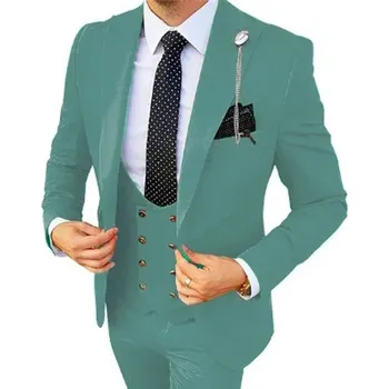 Pánský oblek Svatební oblek pro ženicha luxusní s vestou Velikost: M, Barva (Varianta): Hui lv se