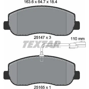 Brzdová destička Sada brzdových destiček, kotoučová brzda TEXTAR 2514701