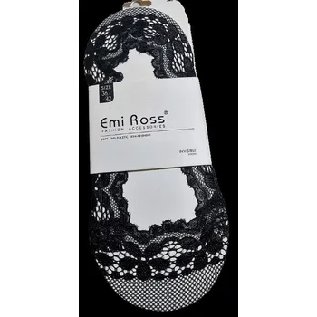 Dámské ponožky Krajkové ťapky do balerín se silikonem černá