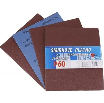 Brusný papír Plátno smirkové P60 10 ks – 230 × 280 mm