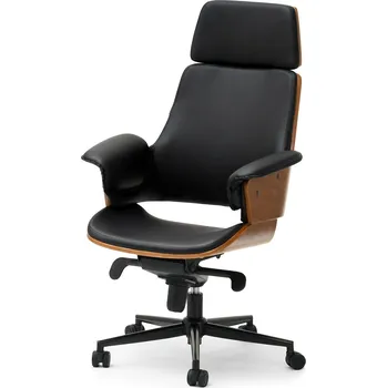 Křeslo Mebel Partner Clementine (ořech tmavý + černá)