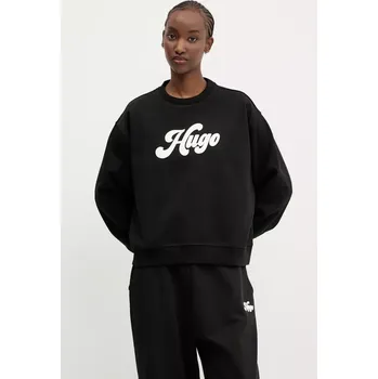 Dámská mikina Mikina HUGO dámská, černá barva, s aplikací, 50541169 99X, vel. S
