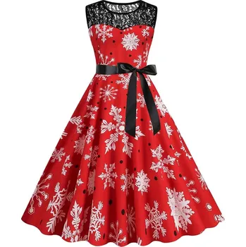 Dámské šaty Retro šaty k Vánocům Velikost: 2XL, Barva (Varianta): 3