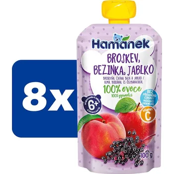 Hamánek Broskev, bezinka, jablko - 8 x 100 g
