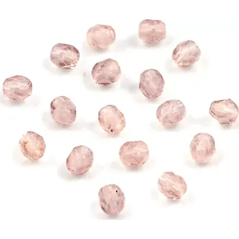 Korálek Broušené ohňovky 4mm frosty růžové – 50 ks