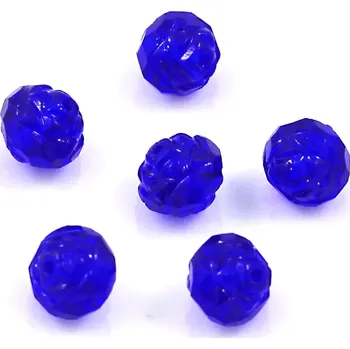 Korálek Korálky broušené zdobené tmavomodré – 10 ks