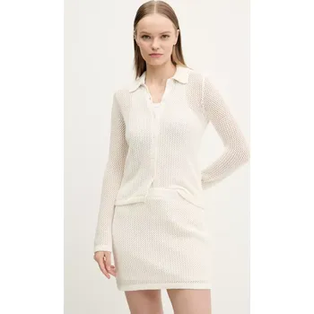 Dámský svetr Bavlněný kardigan Abercrombie & Fitch dámský, béžová barva, KI150-5172 KI150.5172.178 01X, vel. M