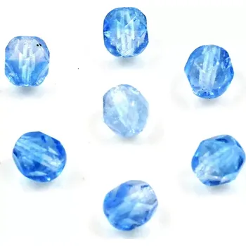 Korálek Broušené korálky 6mm modré – 30 ks