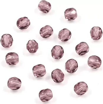 Korálek Broušené ohňovky 4mm fialové – 50 ks