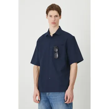 Pánská košile Bavlněná košile Medicine tmavomodrá barva, relaxed, s klasickým límcem RS25.KKM601 59X, vel. XXL