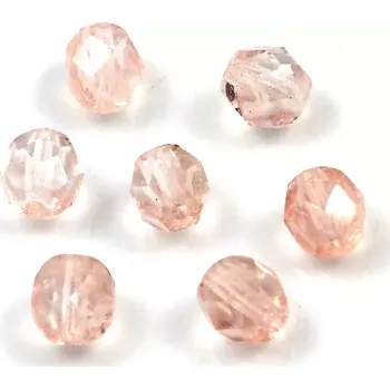 Korálek Broušené korálky 6mm růžové – 30 ks