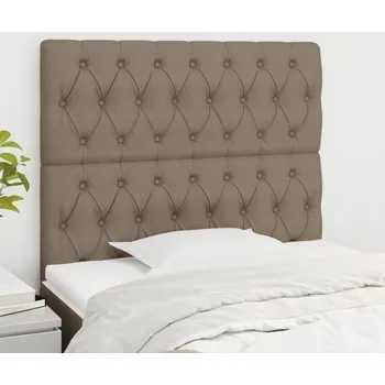 Čela postele 4 ks taupe 90x7x78/88 cm textil
