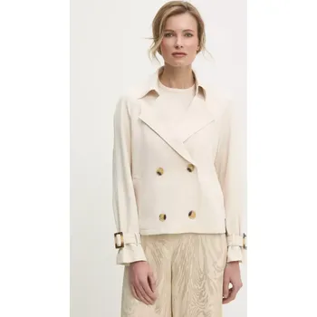 Dámský kabát Trench kabát Answear.LAB dámský, béžová barva, přechodný, oversize mj79968.flk 01X, vel. XL