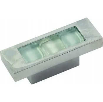 Nábytkové kování Nábytková Úchytka Knopka Bílé sklo/Chrom