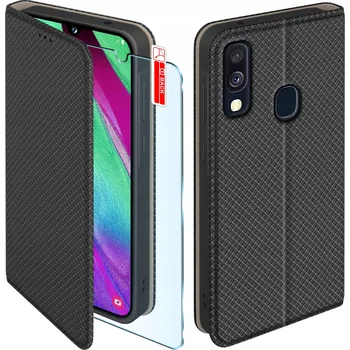 Pouzdro na mobilní telefon Flipové pouzdro KrainaGSM pro Samsung Galaxy A40, černé