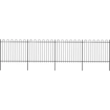 Plot Zahradní plot s obloukem nahoře ocelový 1248 x 100 cm černý