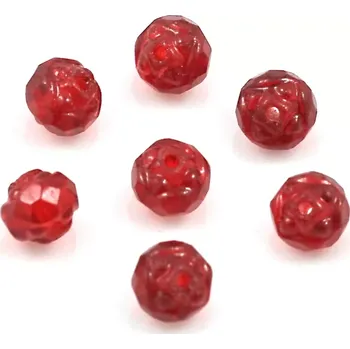 Korálek Korálky broušené zdobené červené – 20 ks