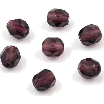 Korálek Broušené korálky 6mm fialové – 30 ks