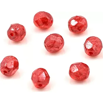 Korálek České korálky broušené 5mm červené listr – 40 ks