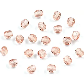 Korálek Broušené ohňovky 4mm růžové – 50 ks