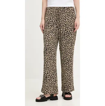 Dámské kalhoty Kalhoty Abercrombie & Fitch dámské, béžová barva, jednoduché, high waist, KI156-4873 KI156.4873.449 08X, vel. XS