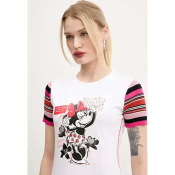 Tričko Desigual MINNIE bílá barva, 25SWTK39 00X, vel. S