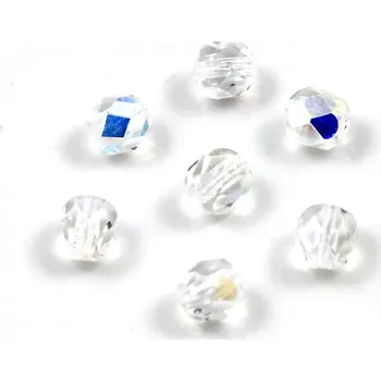 Korálek Broušené korálky 6mm AB čiré – 30 ks