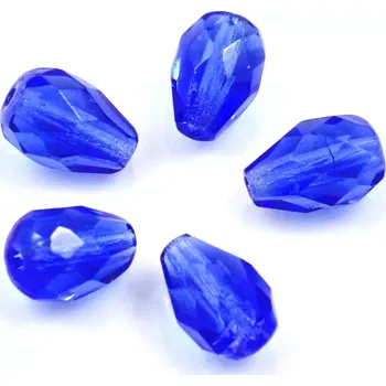 Korálek Korálky kapky broušené modré 10x7mm – 10 ks