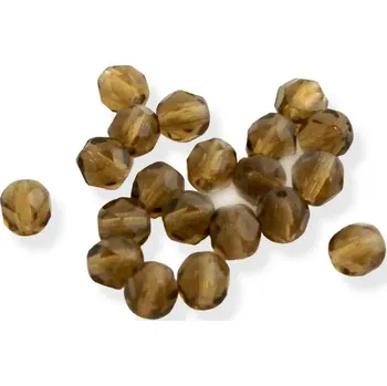 Korálek Korálky broušené hnědé 6mm – 20 ks