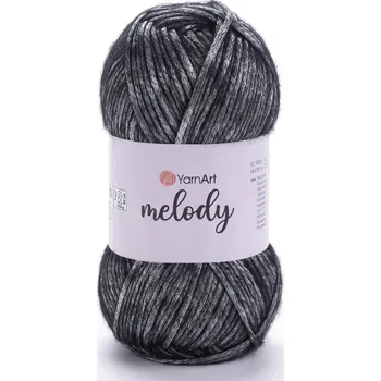 Příze Pletací / háčkovací příze YarnArt MELODY 887 černo-stříbrná, efektní, 100g/230m