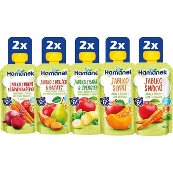 Hamánek Ovocno-zeleninový mix kapsiček (6+) - 10 x 100 g