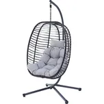 AUTRONIC závěsné křeslo AZ-V1289 GREY šedé, polyratan