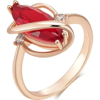 Prsten Luxusní prsten s kameny pozlacený 14K zlatem KI929 Barva (Varianta): Z1243, Velikost prstenu: 10 (62,5 mm)