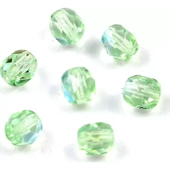 Korálek Broušené korálky 6mm AB zelené – 30 ks