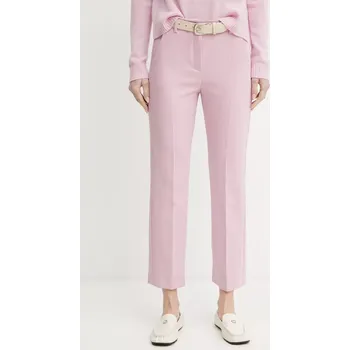 Dámské kalhoty Kalhoty Weekend Max Mara dámské, růžová barva, jednoduché, high waist, 2515131031600 34X, vel. 36