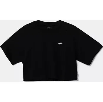 Chlapecké tričko Dětské bavlněné tričko Vans SALTON RELAX CROP černá barva, VN000P5RBLK1 99X, vel. 151-165