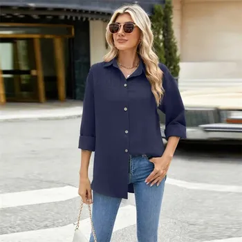 Dámská halenka Dámská halenka BR607 Barva: Tmavě Modrá, Velikost: M