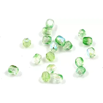 Korálek Zelené korálky s pokovem 3mm broušené – 60 ks