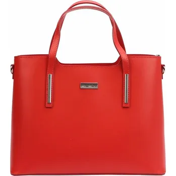 Velká kožená kabelka do ruky MiaMore no. 035D červená na formát A4 | KabelkyproVas.cz