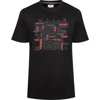 Pánské tričko Pánské triko Kappa LOGO GAVOLF M Černá, Bílá
