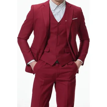 Plesový oblek s vestou levně Velikost: 3XL, Barva (Varianta): Červená