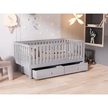 Dětská postýlka Ohrádková postel Lemur 4 se dvěma šuplíky - 90 x 190 cm