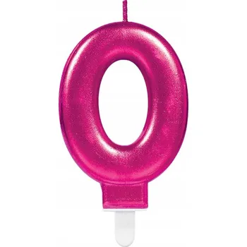 Dortová svíčka Narozeninová dortová svíčka ČÍSLICE 0 Sparkling Celebrations RŮŽOVÁ Amscan